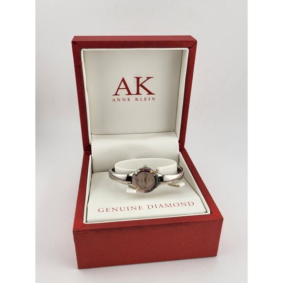 Anne Klein Diamond Accent Bangle Watch with Box Model 10/5551 BKSV - Picture 1 of 12